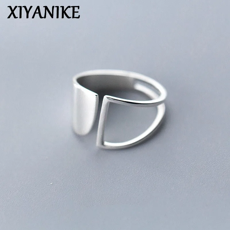 XIYANIKE Irregular Openwork Wide Cuff Finger Rings For Women Girl Korean Fashion New Jewelry Lady Gift Party anillos mujer