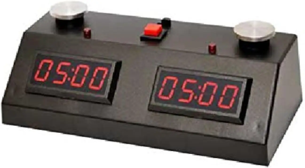 

ZMF-II Digital Chess Clock - Red LED Display / Black Case - Chess Clock - Board Game - 2 Players - Adult