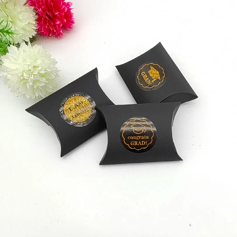 

Thank You Black Graduation Bachelor Cap Chocolate Gift Sweets Box Pillow Candy Box Favors Party Decoration Supplies