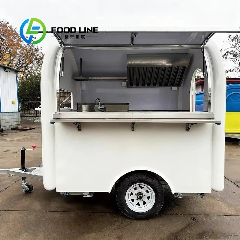 Food Truck Trailer with Sink Exhaust Hood Commercial Mobile Catering Cart for Outdoor Events Versatile Outdoor Catering Option