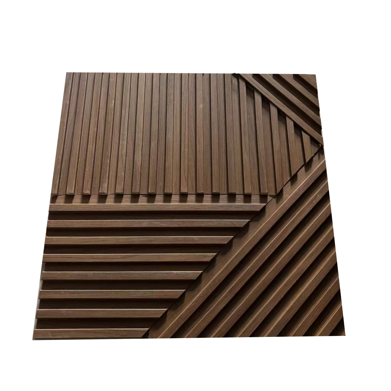 Fluted Wood Wall Panel Mosaic Joint 60*60CM Interior Facade Wall Decoration Excellent Beauty Design Customized