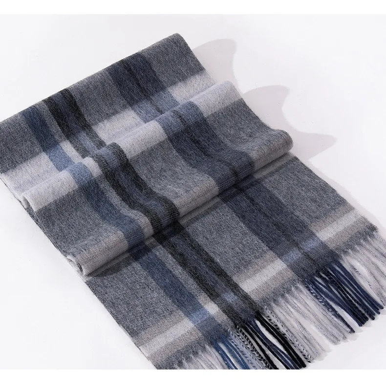 100% Wool Scarf Shawl Women Winter Thick Warm Wrap Plaid Pattern Neckerchief Neck Warmer Cold Weather Elegant Pashmina Blanket
