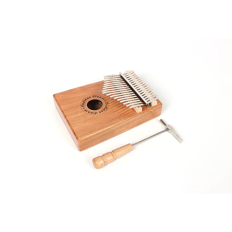 

GS-7 Good Quality Portable 17 Keys Solid Kalimba Thumb Piano Finger Piano with Instruction Book and Tuning Hammer