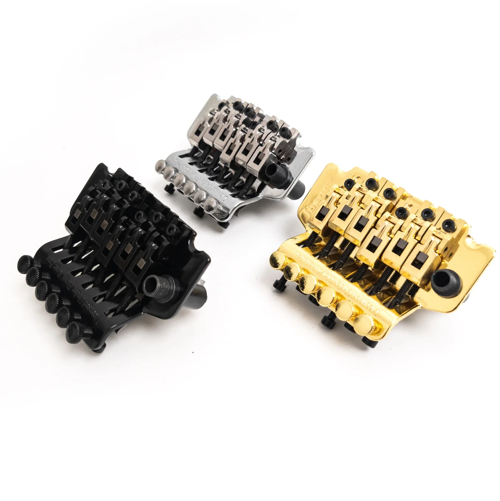 

Electric Guitar Tremolo Bridge Kit – Double Locking System with Whammy Bar & Locking Nut, Available in Chrome, Black, or Gold