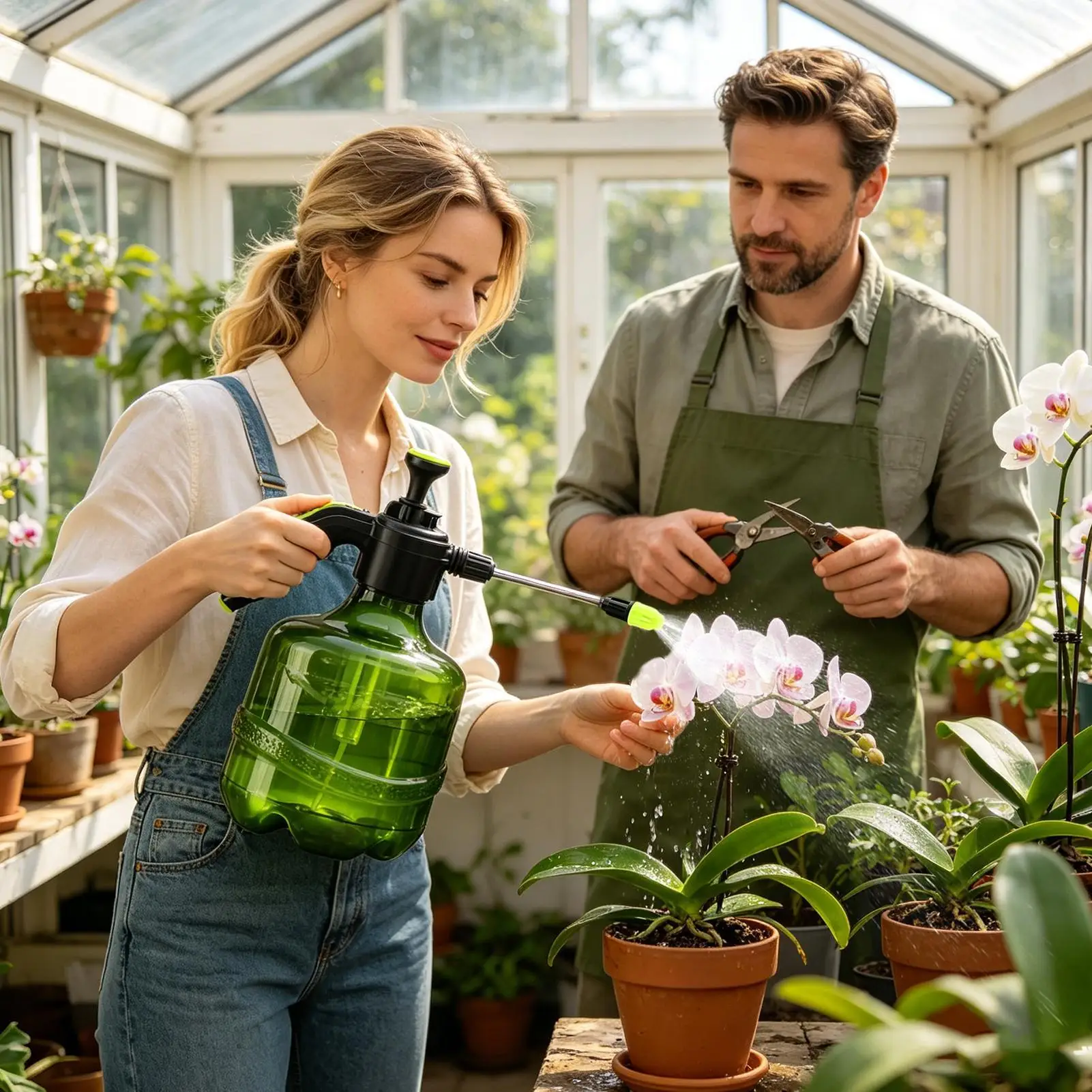 Plant Spray Bottle 4L Large Capacity Multi-Mode Leak-Proof Handheld Watering Jug For Flowers Vegetables Trees Windowsills Patio