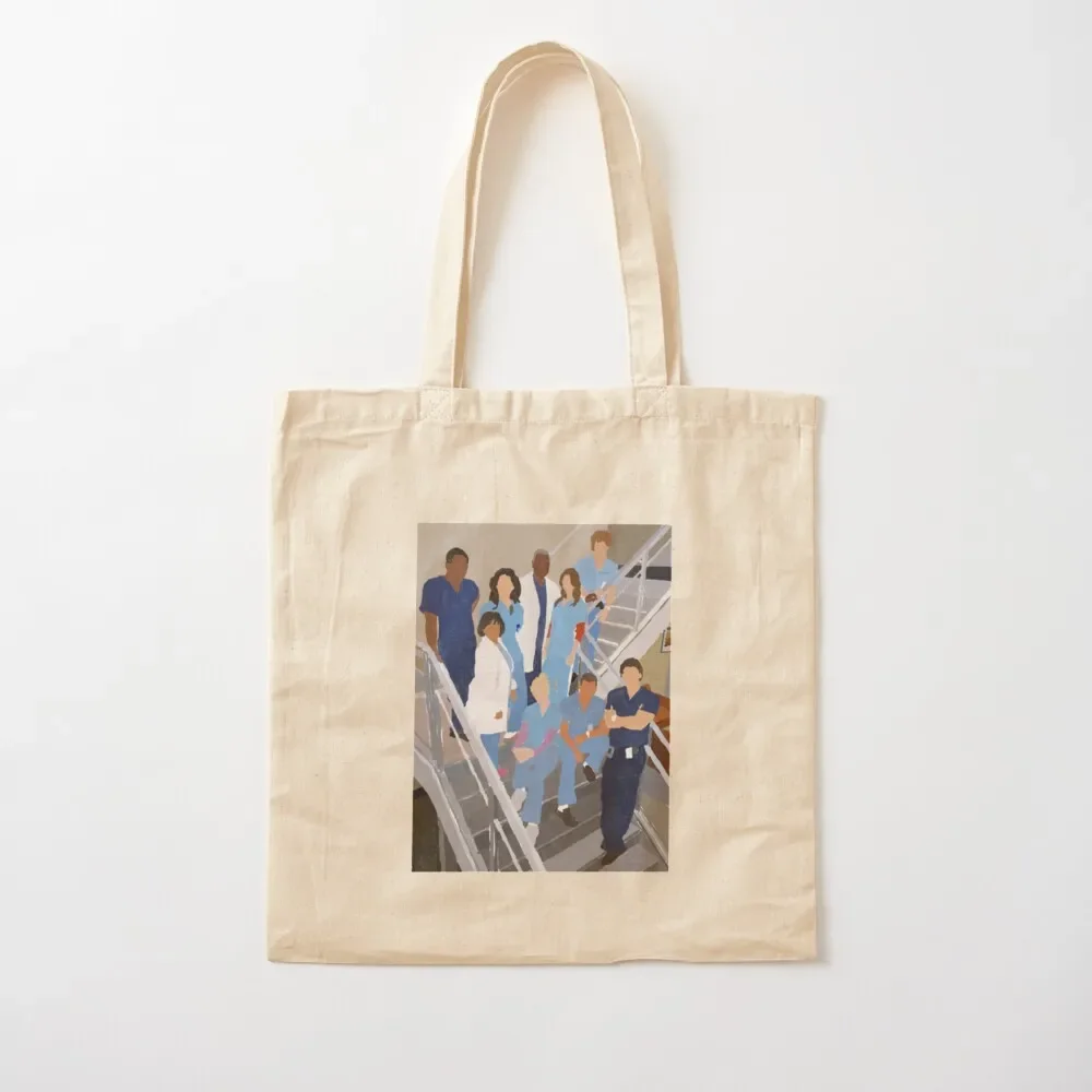 Grey’s Cast Color Long Tote Bag tote bag screen custom bags Tote Bag