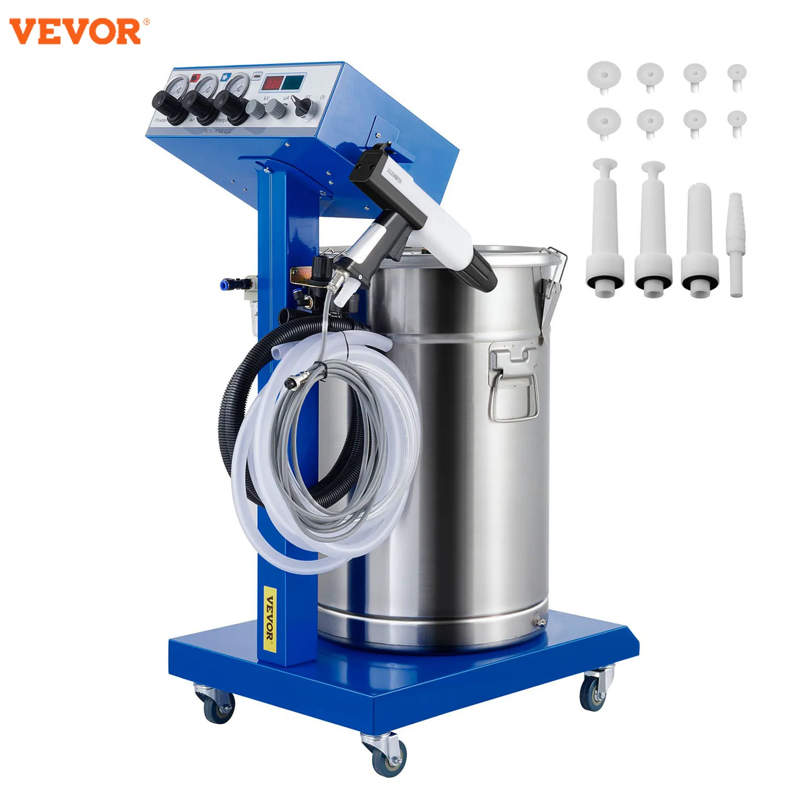 

VEVOR Electrostatic Powder Coating System Machine with Control Panel Pump and Spray Gun Paint Equipment for Industries