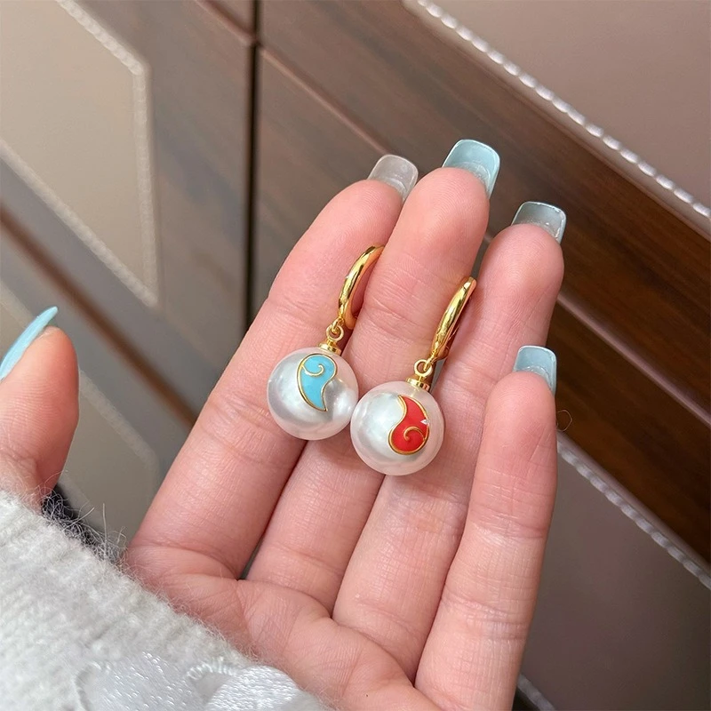 Trendy Jewelry Simply Asymmetric Design Simulated Pearl Earrings For Women Party Gifts Popular Hot Selling Accessories