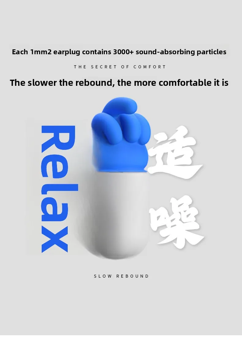 Creative Fist-Shaped Memory Foam Ear Plugs, High Noise Reduction Low Pressure Comfort Earplugs for Sleep Snore Blocking