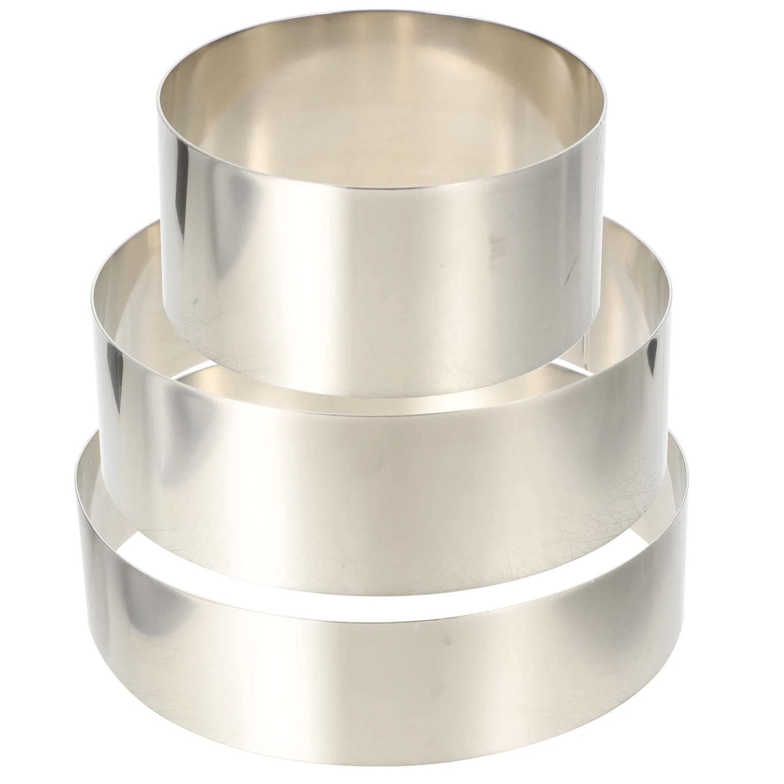 

3Pcs Stainless Steel Mousse Mold Reusable Baking Tool Easy to Operate Non-Stick Cake and Mousse Ring Practical Kitchen Accessory