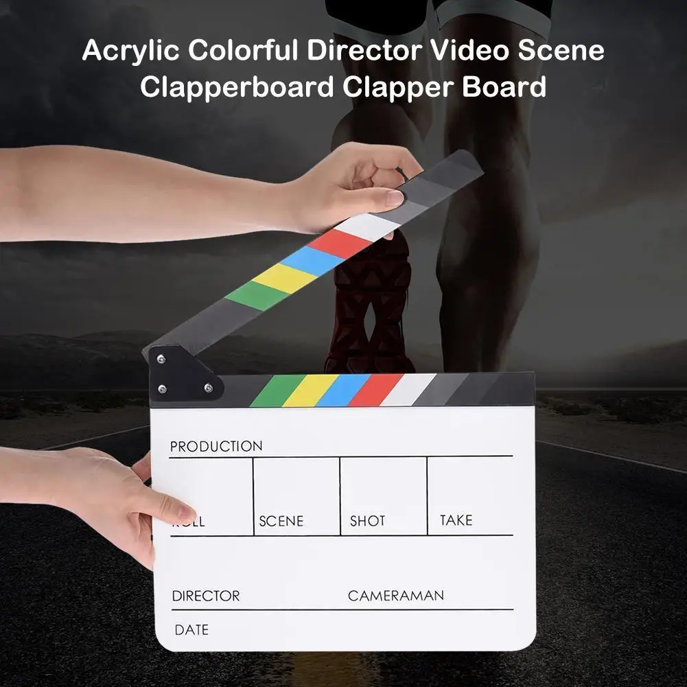 Hot Sale Film Clapper Board Classic Delicate Acrylic Colorful Director Video Scene Clapperboard Movie Film Clapper Cut Prop