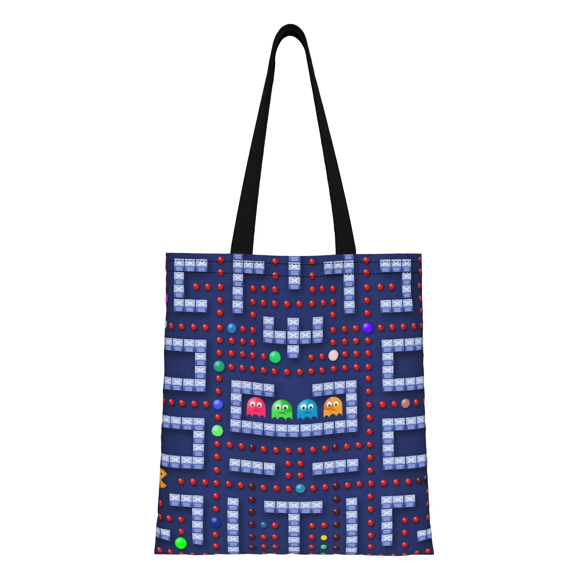 Pac Man 13 BANDAI Canvas Tote Bag Perfect for Outdoor Women's Top-Handle Bags