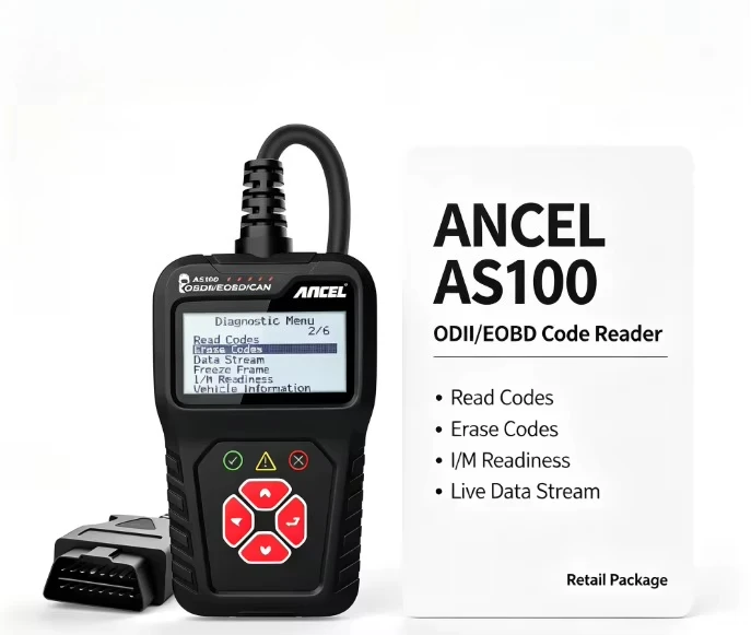 ANCEL AS100 Car OBD2 Code Scanner Engine System Diagnostic Tool Read Clear Codes Turn Off Check Engine Light for Universal Cars
