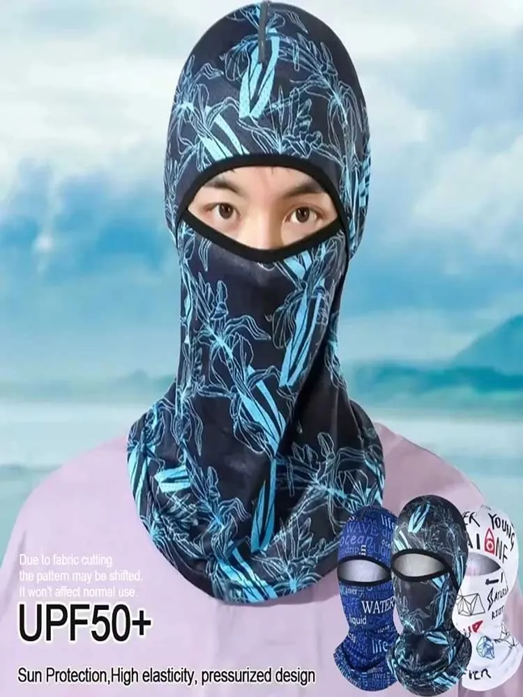 AliExpress NONE Summer Cool Ice Silk Cycling Full Face Cap Sun Anti-UV Protection Sports Face Cover Headwear Bike Motorcycle Men's Hat