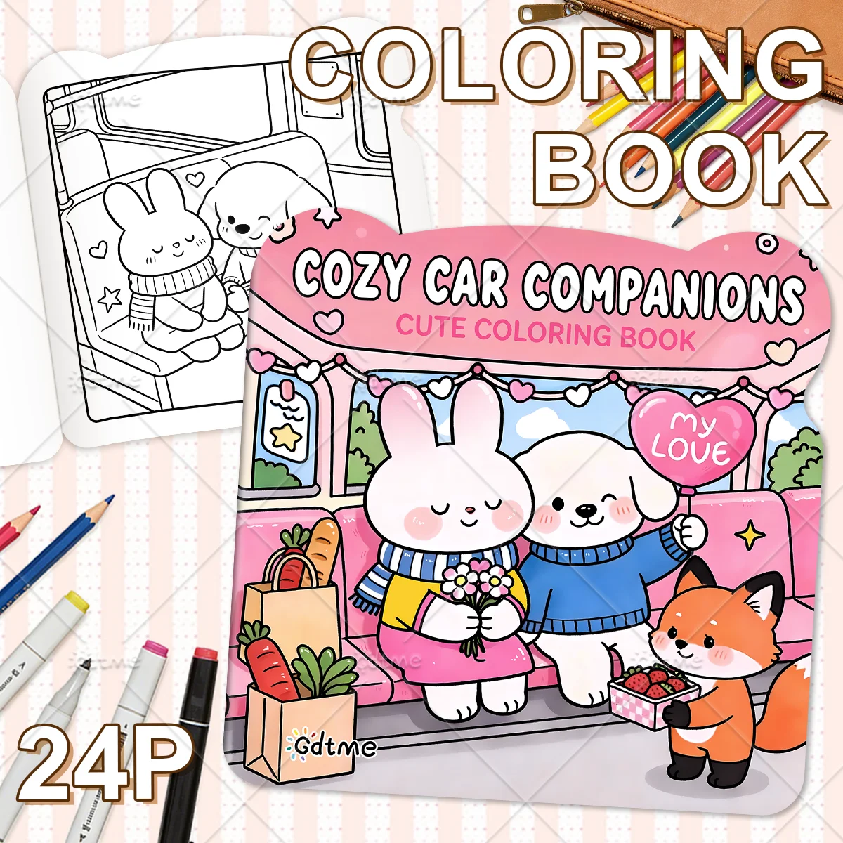 COZY CAR COMPANIONS Coloring Book for Adults Cute Cozy Daily Activities Irregular Patterns for Relaxation (Cozy Spaces Coloring)