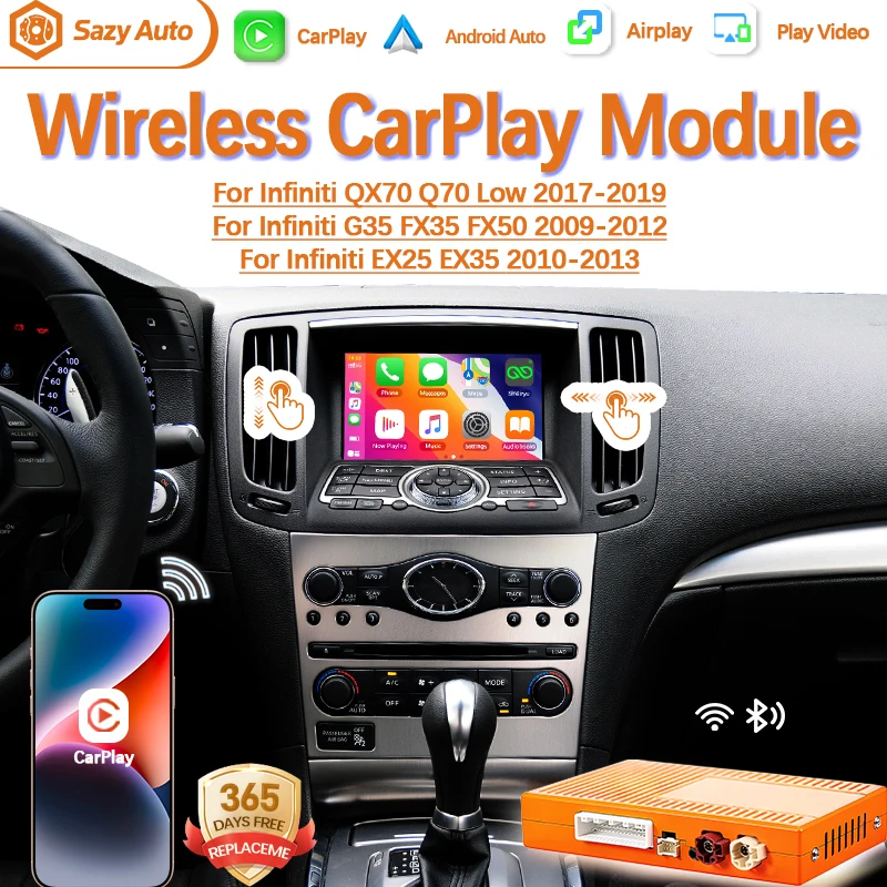 Wireless CarPlay Android Auto for infiniti G35 Low G37 model QX60 Mirror Aftermarket CarPlay Retroft Multimedia Navigation