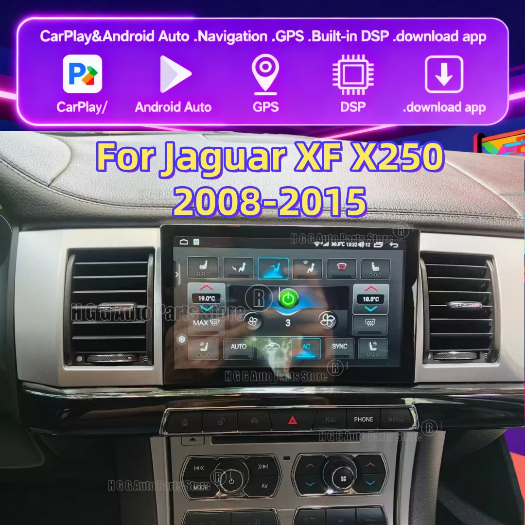 Car Multimedia Video Palyer For Jaguar XF 2008-2015 GPS Navigation BT 9 inch Android 128GB Car Radio HU DSP Carplay QLED Screen