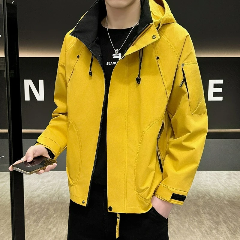 

Men's jacket water-resistant casual hooded camping outdoor fishing jacket windproof mountaineering and assault suit