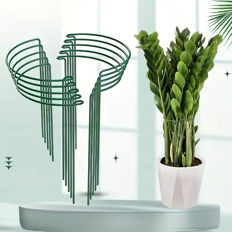 

2/4/8pcs Green Iron Plant Support Stakes Half-Circle for Upright Growth Stems Leaves Protect Plant Accessory Gardening Tools