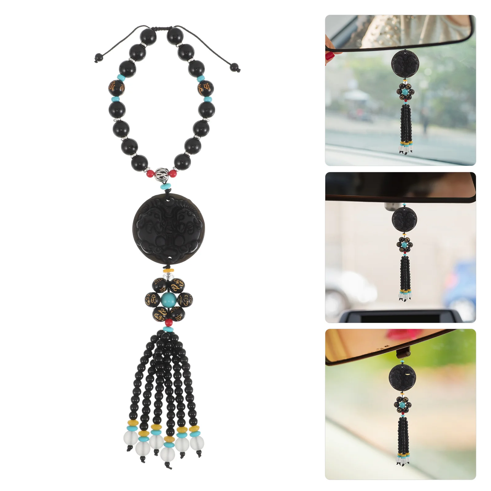 

Car Rearview Mirror Charm Traditional Chinese Pendant Gourd Design for Safety Good Car Hanging Accessories