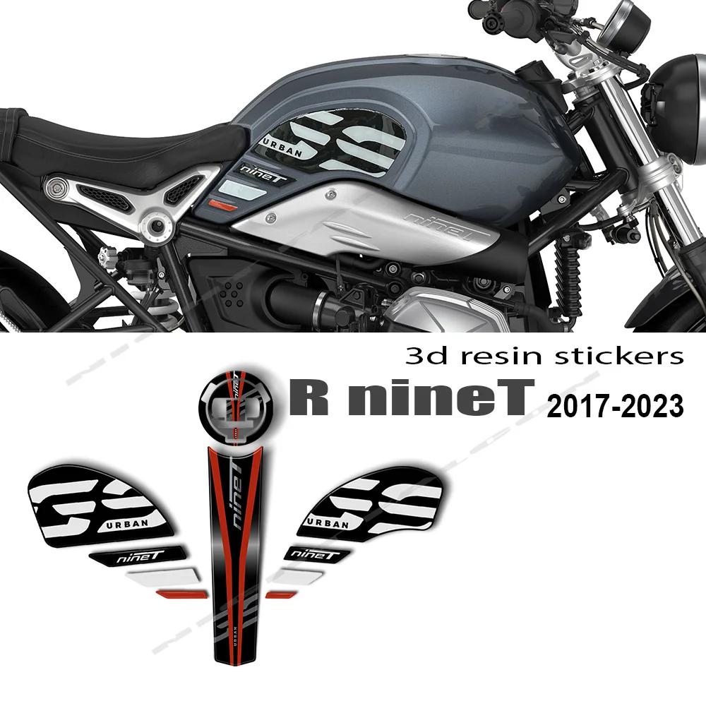 2023 R NineT Accessories 3D Resin Epoxy Sticker Protection Kit for BMW R NineT Urban GS Tank Pad Anti Scratch Decal 2017-