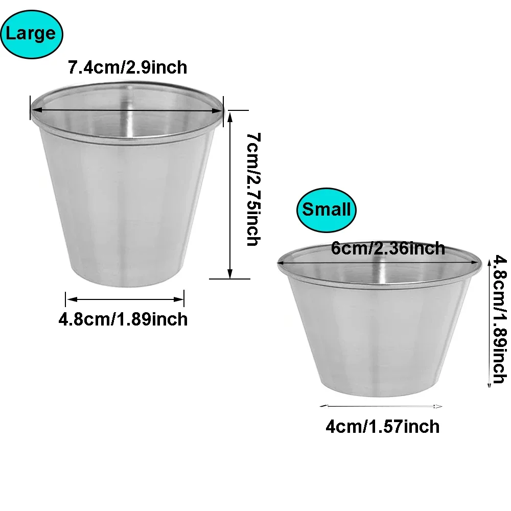 1Pc Small Sauce Cups, Stainless Steel Ramekin Dipping Sauce Cup, Commercial Grade Individual Round Condiment Cups