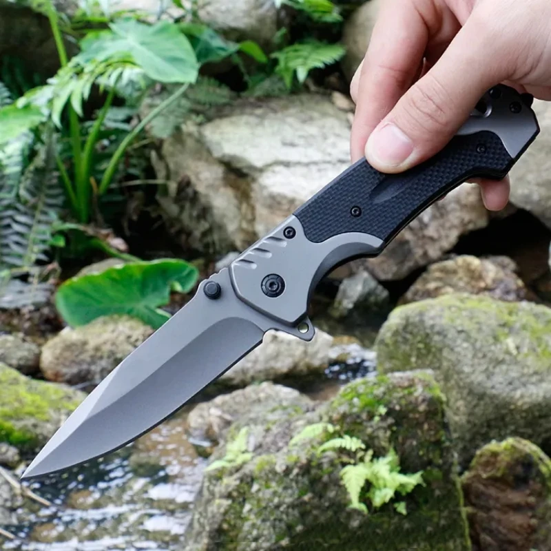 Folding Pockect Knife With Clip Self-defense Tool Sharp 5cr15mov Steel G10 Handle Perfect For Outdoor Survival Camping Hiking