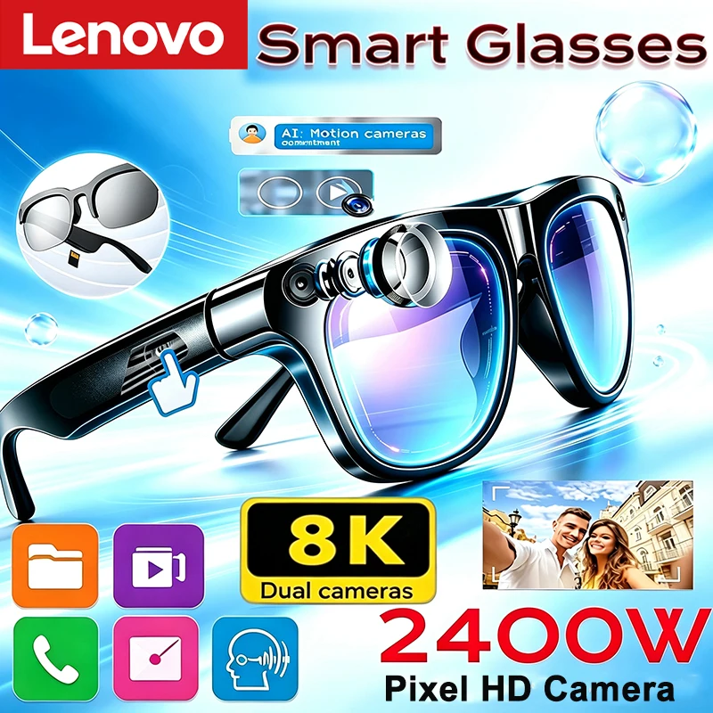 Smart Glasses Lens - Lenovo 8K Smart AI Glasses 2400MP