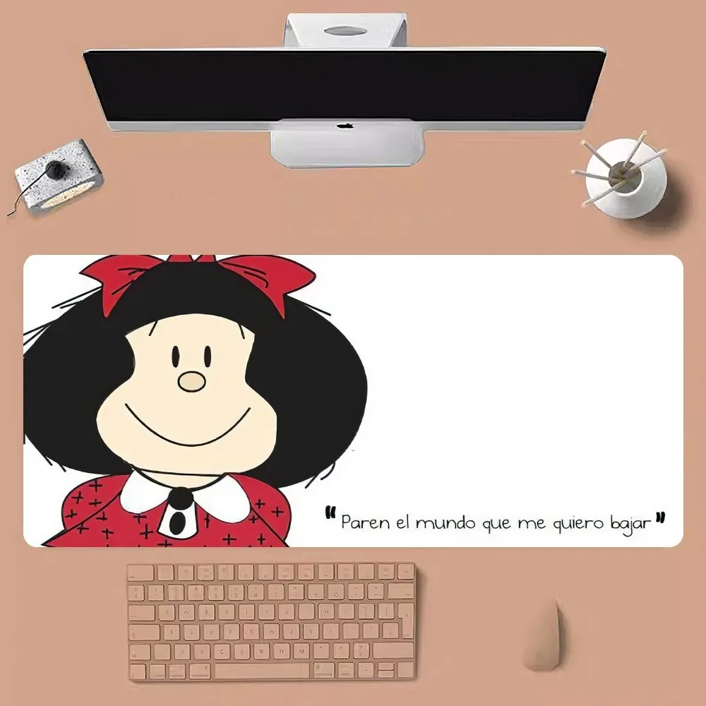 Cartoon Mafalda Mousepad Large Gaming Compute Gamer PC Keyboard Mouse Mat