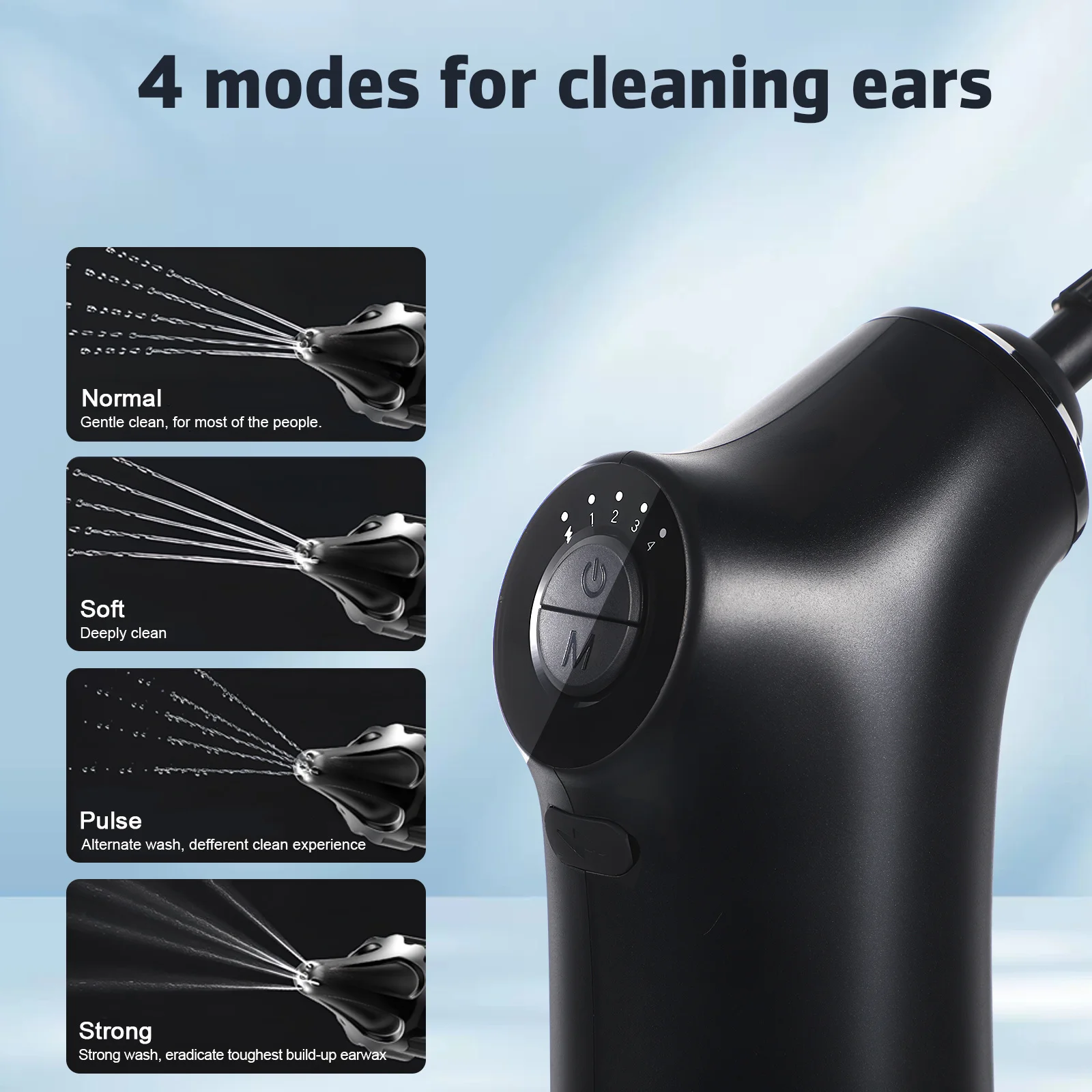 

1 Set Electric Cleaner Kit Rechargeable Portable Wax Removal Tool With Multiple Modes Replaceable Heads High-Frequency Vibration