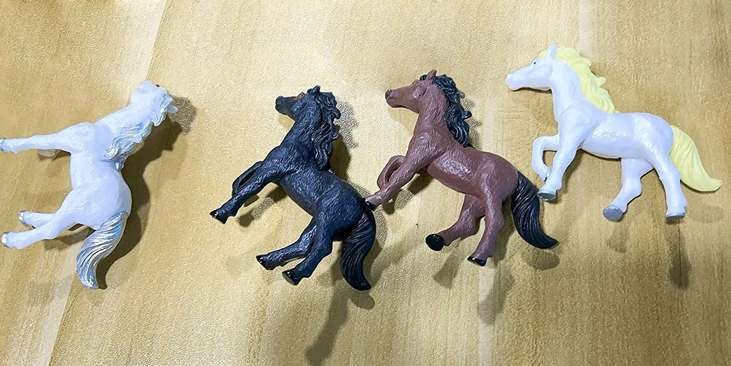 Pferde-Kuchendekoration Realistische Pferdefiguren Laufende Tierfiguren Mini-Scheunenspielzeug für Kinder Cowboy-Geburtstagsparty-Zubehör – Detail 4