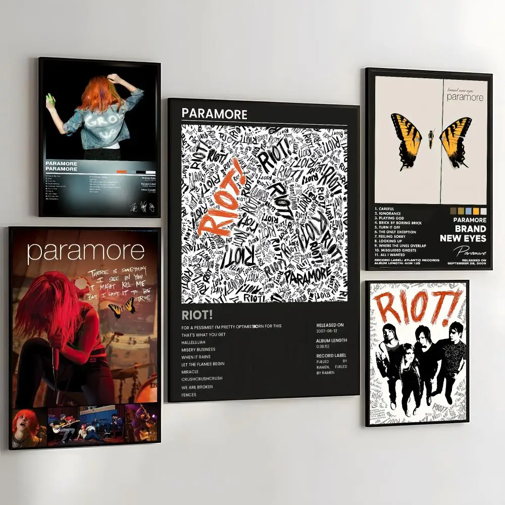 P-Paramore Band Painting Calligraphy Self Adhesive Wall Art Waterproof Print For Bedroom Living Room Hallway Home Decor