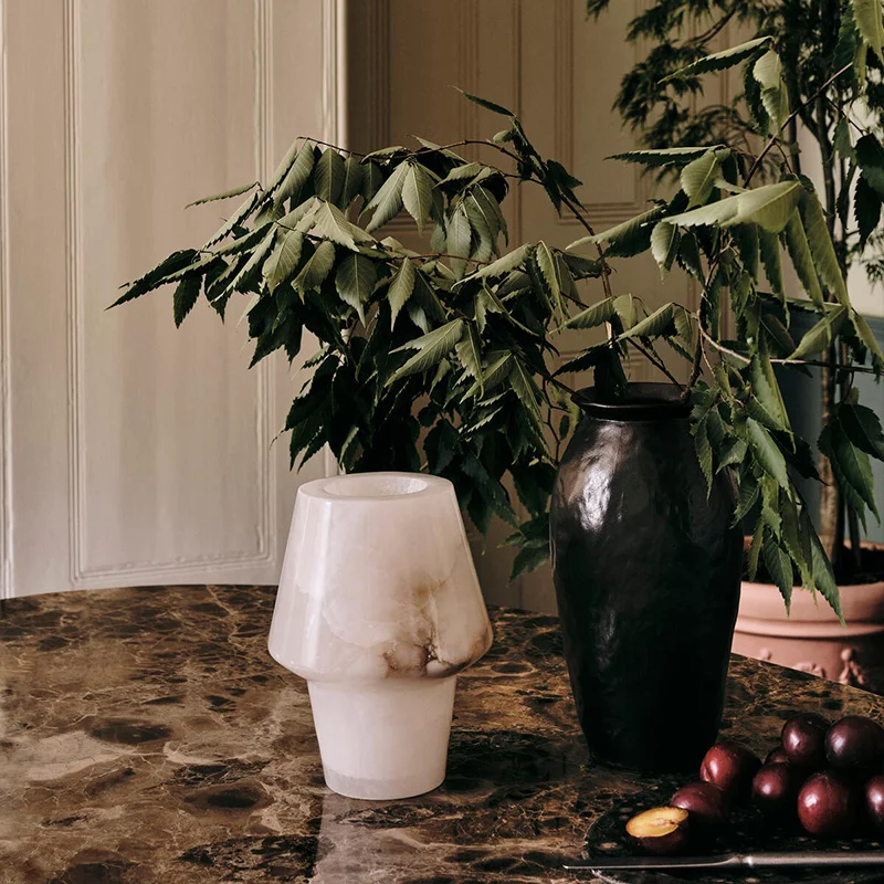 

French natural cloudstone candlestick soft designer villa living room porch creative atmosphere romantic ornaments