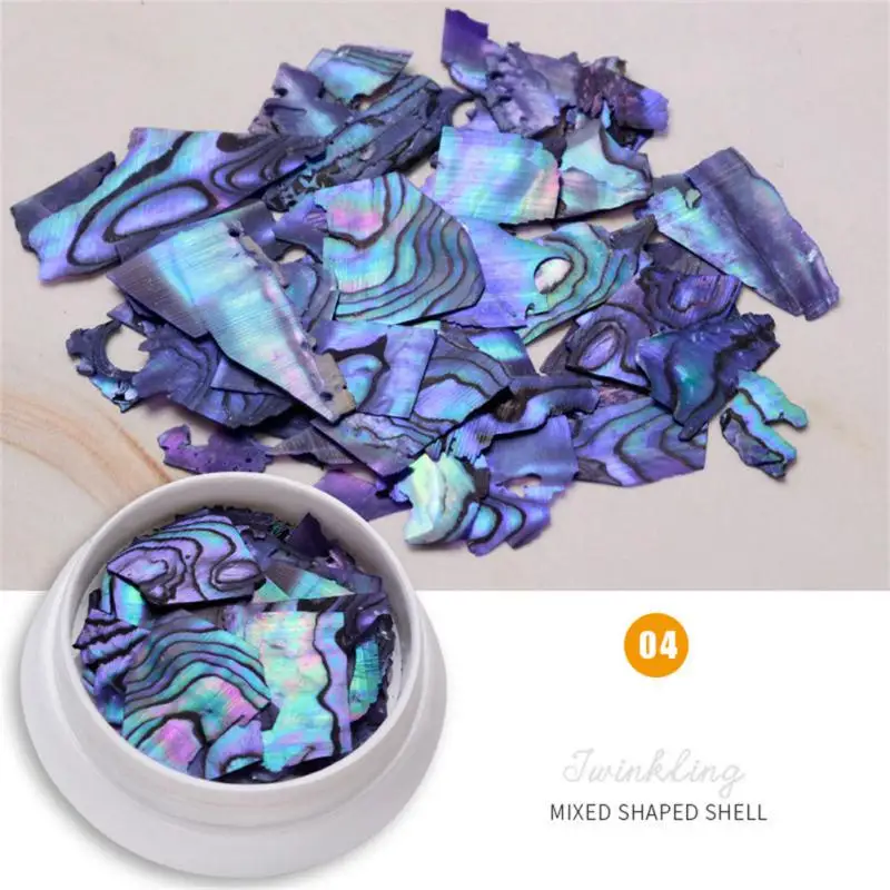 Nail Art Dekoration unregelmäßige natürliche Abalone Muschel stücke Deko Teile Schalentiere Fragmente blinken Nagel Maniküre Kies Flocken