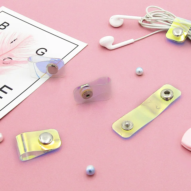20pcs Laser Transparent Cable Clip Earphone Cord Data Cable Winder Protector Charger Cable Holder Buckles Organizer - view 3
