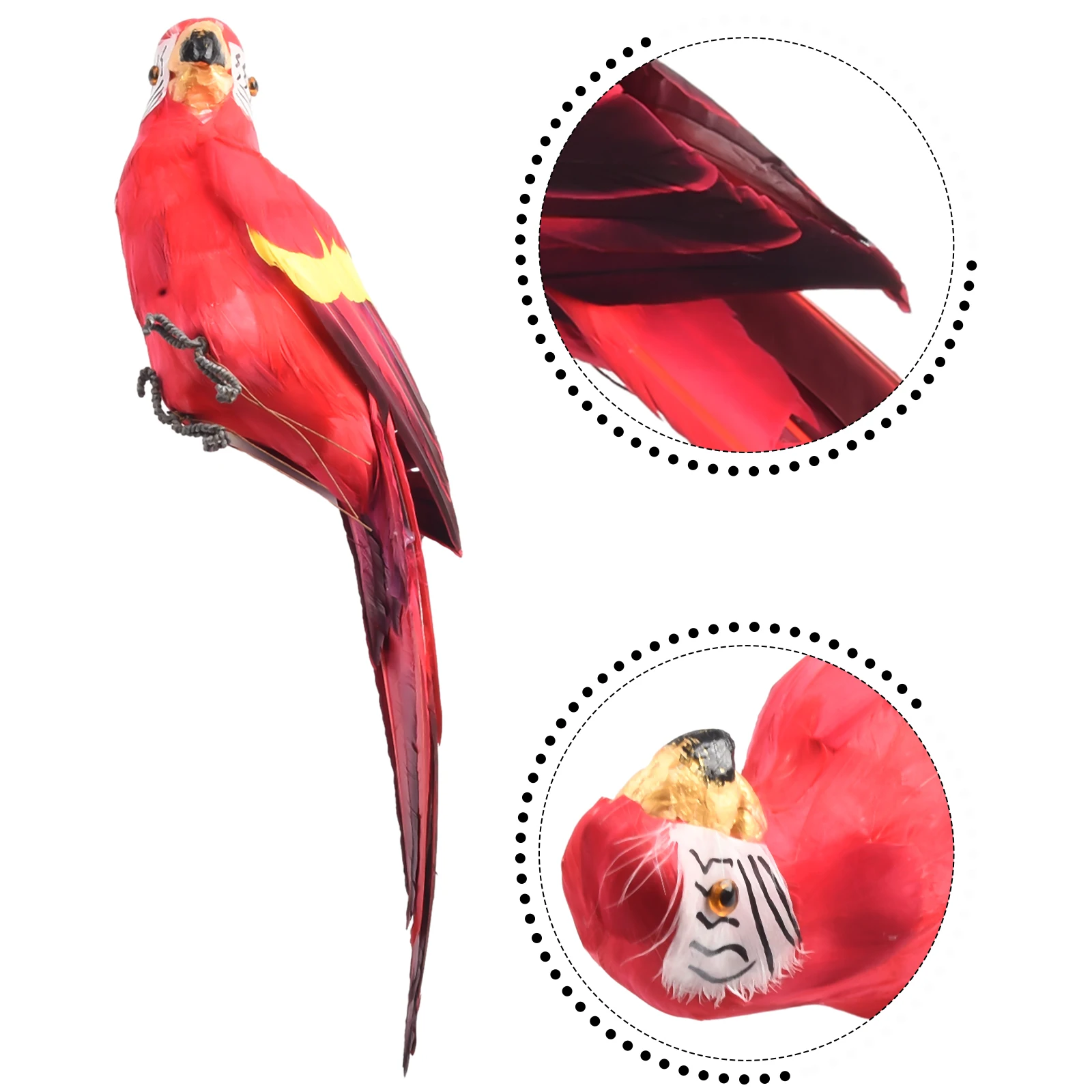 Simulation Fake Artificial Parrot Feather Bird 45cm Foam Red Blue Budgie Home Garden Decoraction