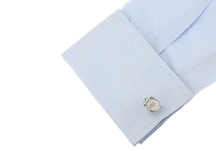 Men\'s Cufflinks Clock Design White Color Quality Copper Cuff Links Wholesale&retail