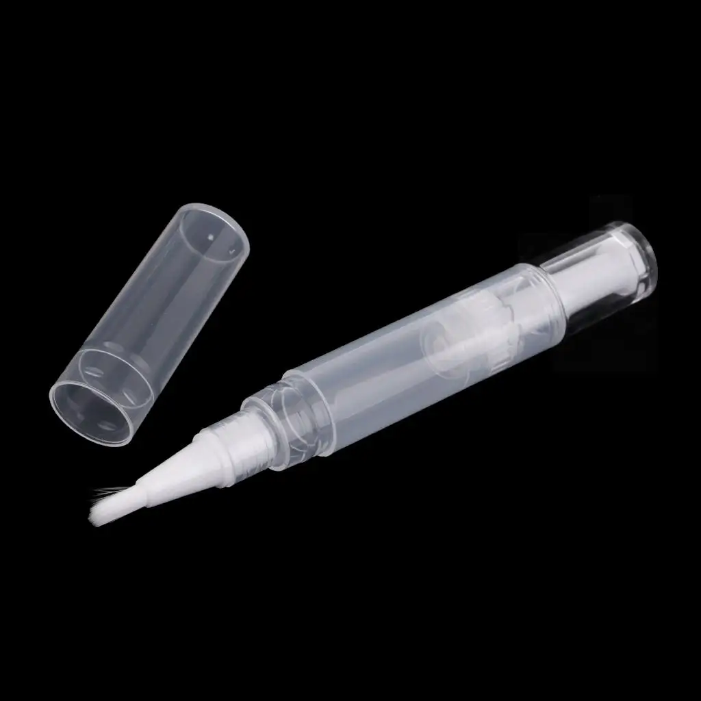 ブラシ、マニキュア、キューティクルオイルコンテナ付きの空のツイストペン、トラベル、5ml、5個