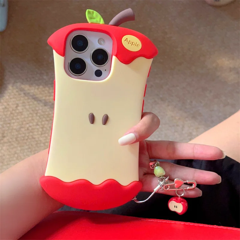 مضحك لطيف أبل الأساسية سيليكون جراب هاتف آيفون 16 برو 13 15 14 12 برو ماكس للصدمات حالات غطاء مع قلادة Kawaii Funda