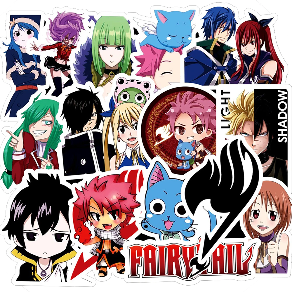 

10/30/50pcs Anime FAIRY TAIL Stickers Classic Cool Manga Sticker DIY Skateboard Phone Laptop Lucy Natsu Cartoon Decals Kids Toy