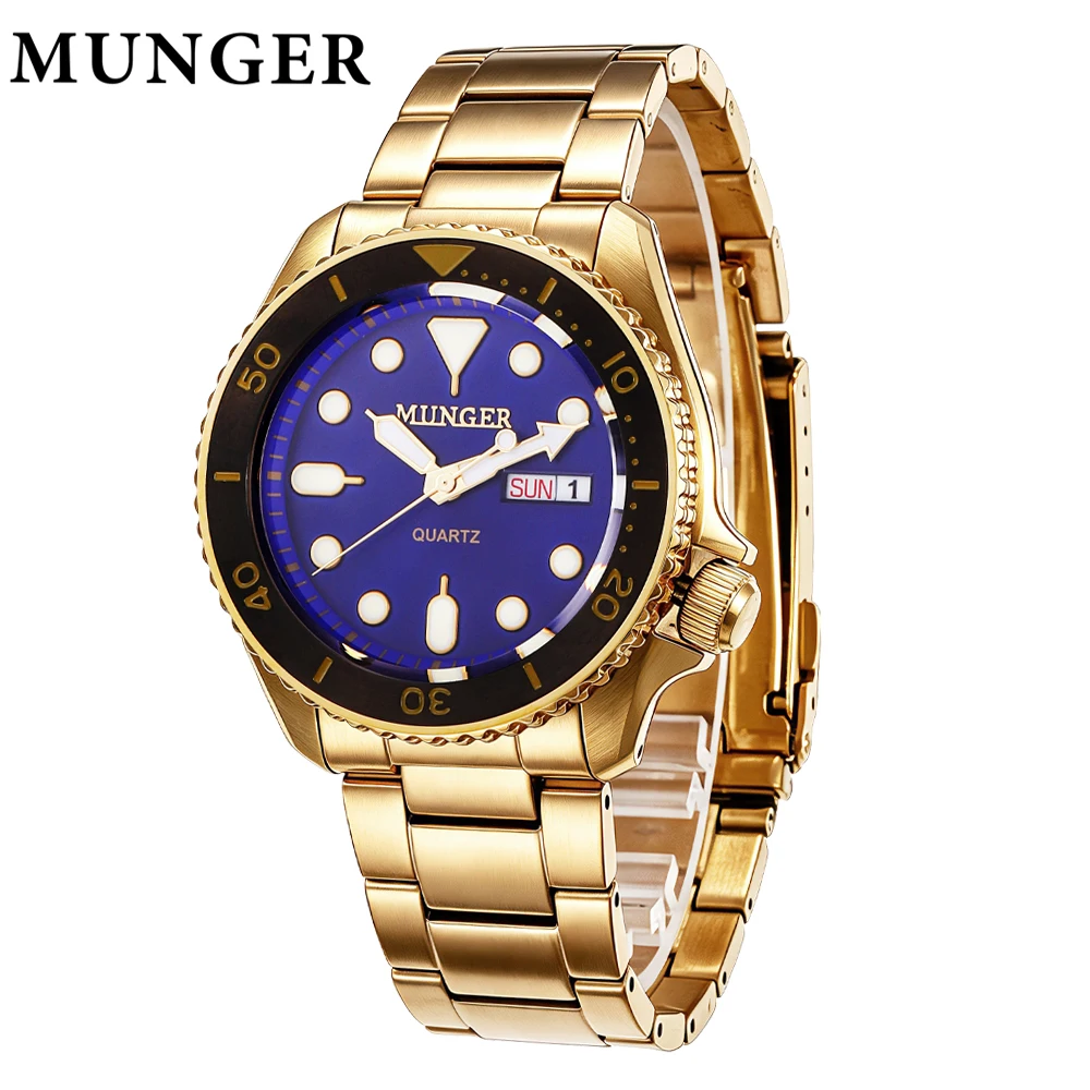 Luxury Men's Watches Stainless Steel Sapphire Crystal Quartz Watch for Men Luminous 20Bar Waterproof NEW Wristwatches