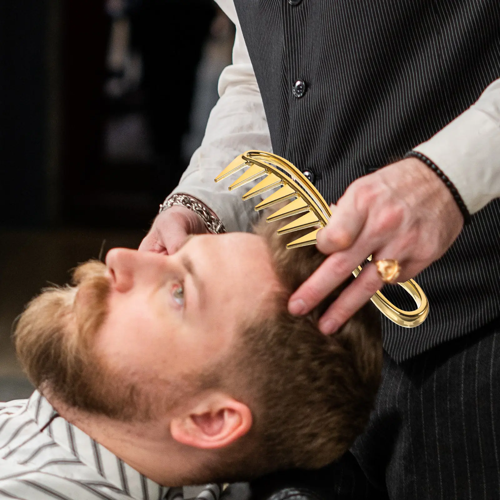 

Набор из 2 расчесок с широкими зубьями для мужчин, для укладки волос, распутывания, профессиональный парикмахерский набор для стрижки, инструменты для укладки влажных волос