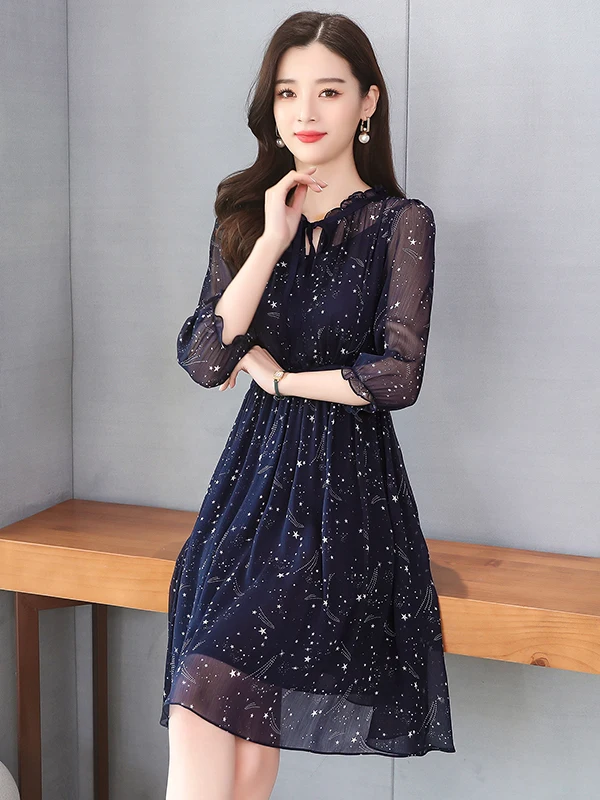 ort Lace Materni Dr Damen Sommer Faion Blumendruck Röcke Cover Belly A-Line Midi Dr Polyesterfaser Petal Sve