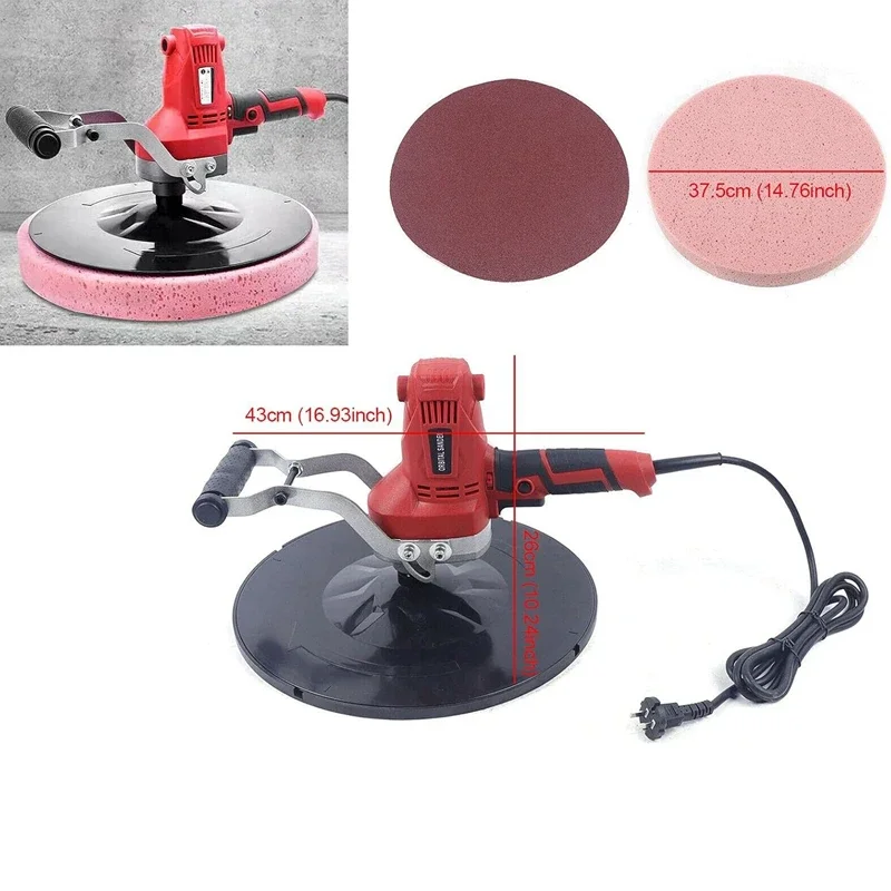 Cement Mortar Electric 850W Electric Trowel Wall Smoothing Polishing Machine Kit 6 Gear Speed Sander Grinder Copper Motor