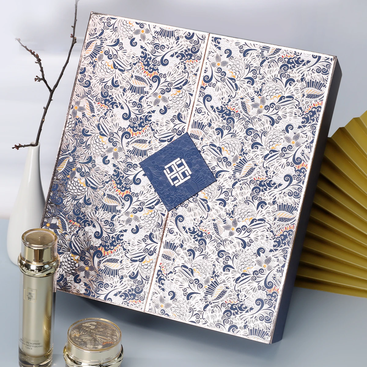 High-end Custom logo Advent Calendar Paper Gift Boxes Double Doors Packaging Box Cosmetic Sets Foldable Mystery Boxes