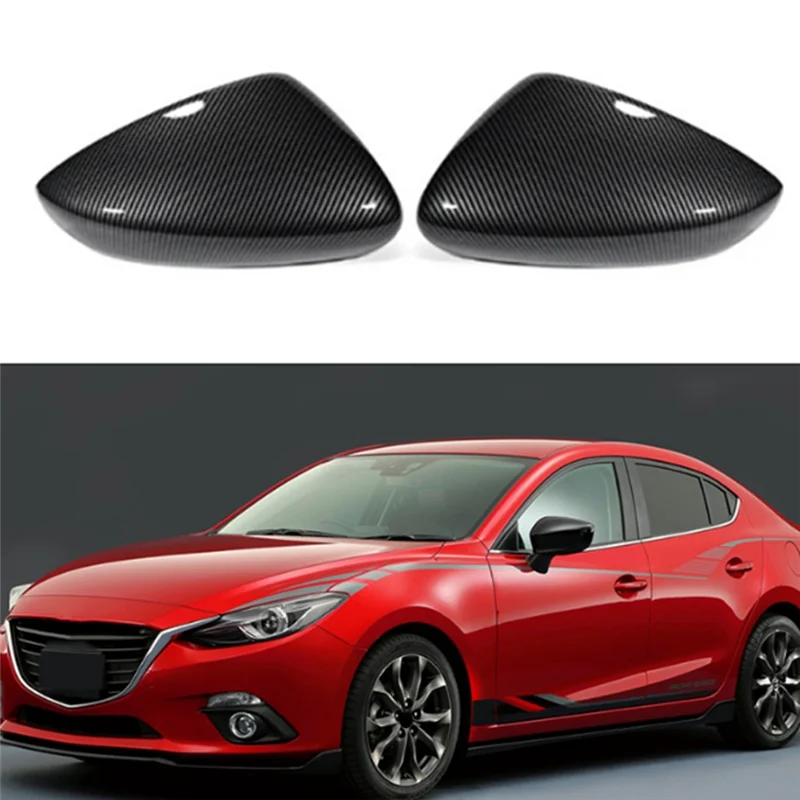 

Car Side Wing Mirror Cover Rearview Mirror Shell Carbon Fiber Side Mirror Cover For Mazda 3 Axela 2019-2023-A02G