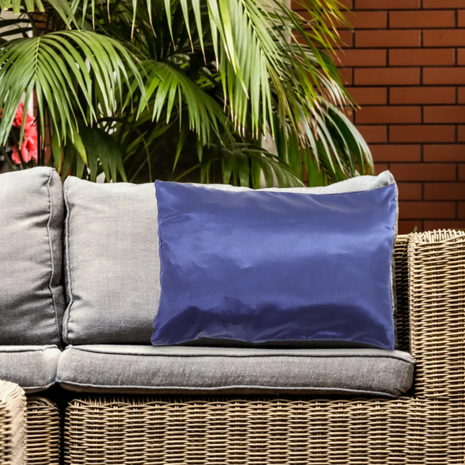 

2Pcs Pillow Cover Simulation Comfortable for Bed Hotel Dorm Room Use Solid Pillowcase Decor Euro Sham Style