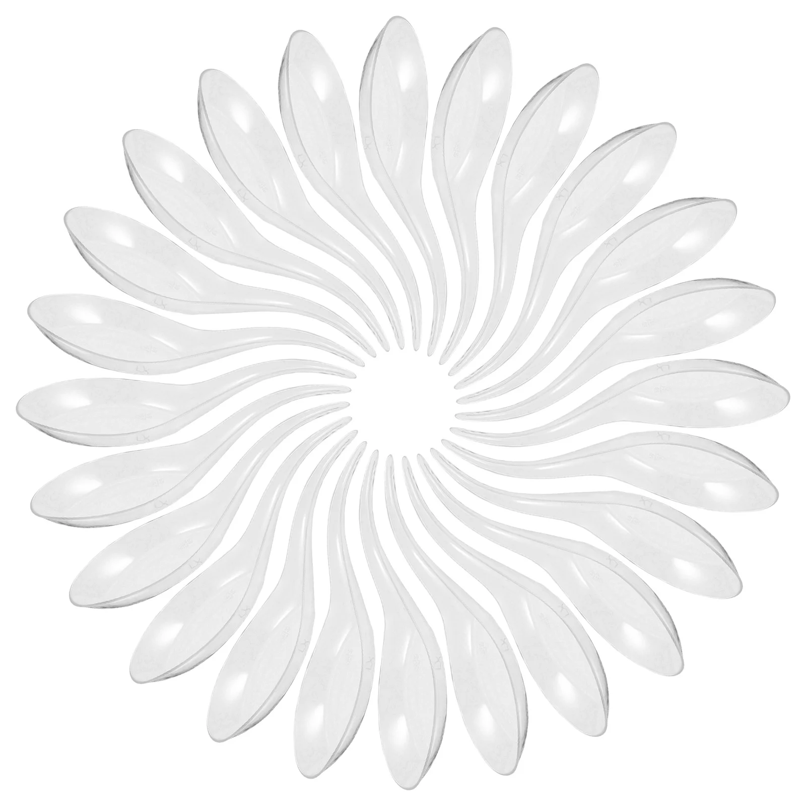 

100Pcs Clear Appetizer Spoons Transparent Mini Plastic Serving Spoons for Desserts Sushi Soups Dipping Sauces Parties