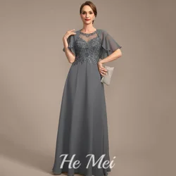 Elegant Women Gowns Tank Lace Applique Dress A Line Floor Length O Neck Illusion Mother Dresses Robes Invitée Mariage 2024