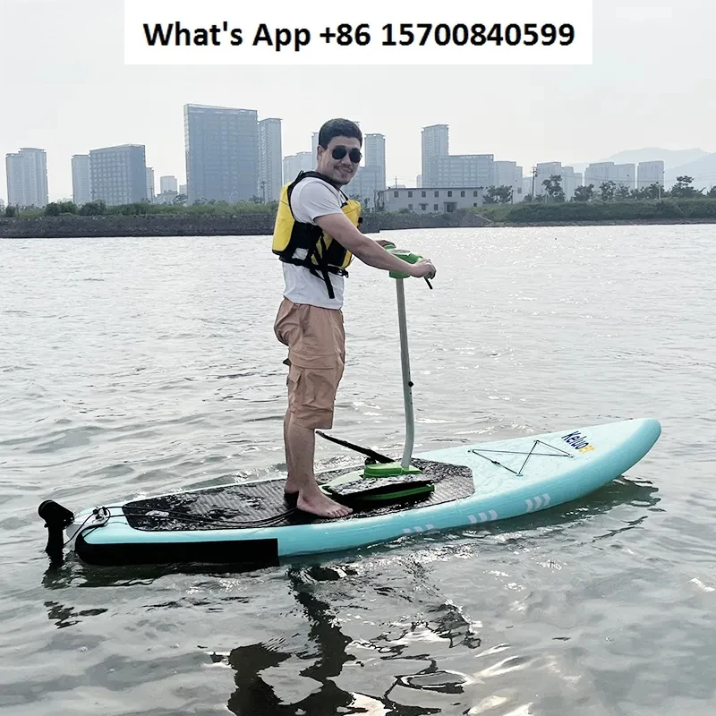 1 Stand-up inflatable water surfboard Foot pedal drive system Pedal boat SUP board Drifting fishing Paddle board